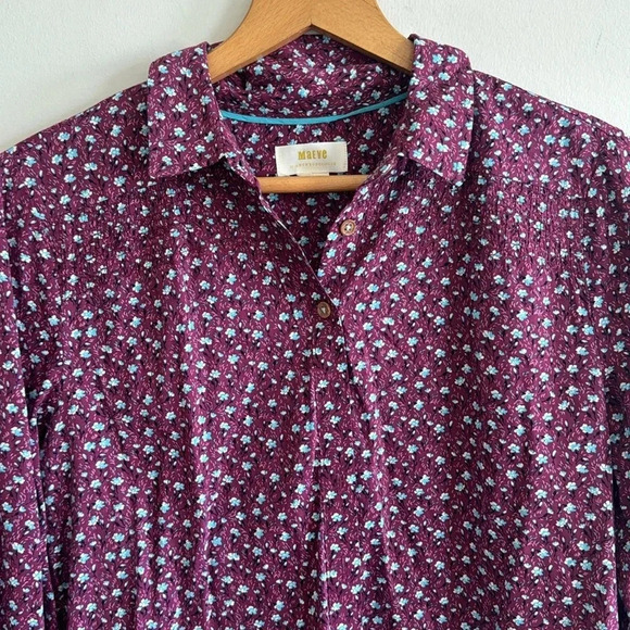 Anthropologie Maeve pink Calico Floral print Button Down Shirt size small - Picture 4 of 11